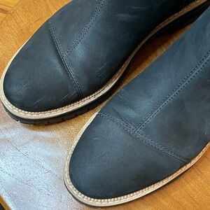 TOMS Wedgewood Black Leather Lug Sole Chelsea Boots Women’s 9